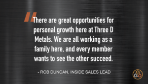 Quote from Inside Sales Lead Rob Duncan.