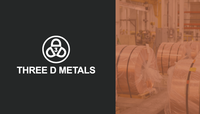 Copper product at Three D Metals’ warehouse.